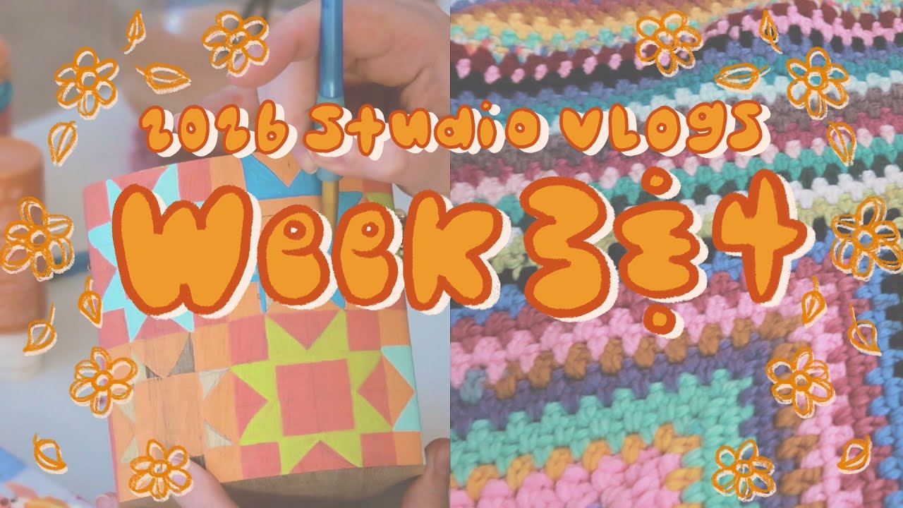 Finishing the scrap blanket and painting a box - Studio vlog 2026 wk 3&4