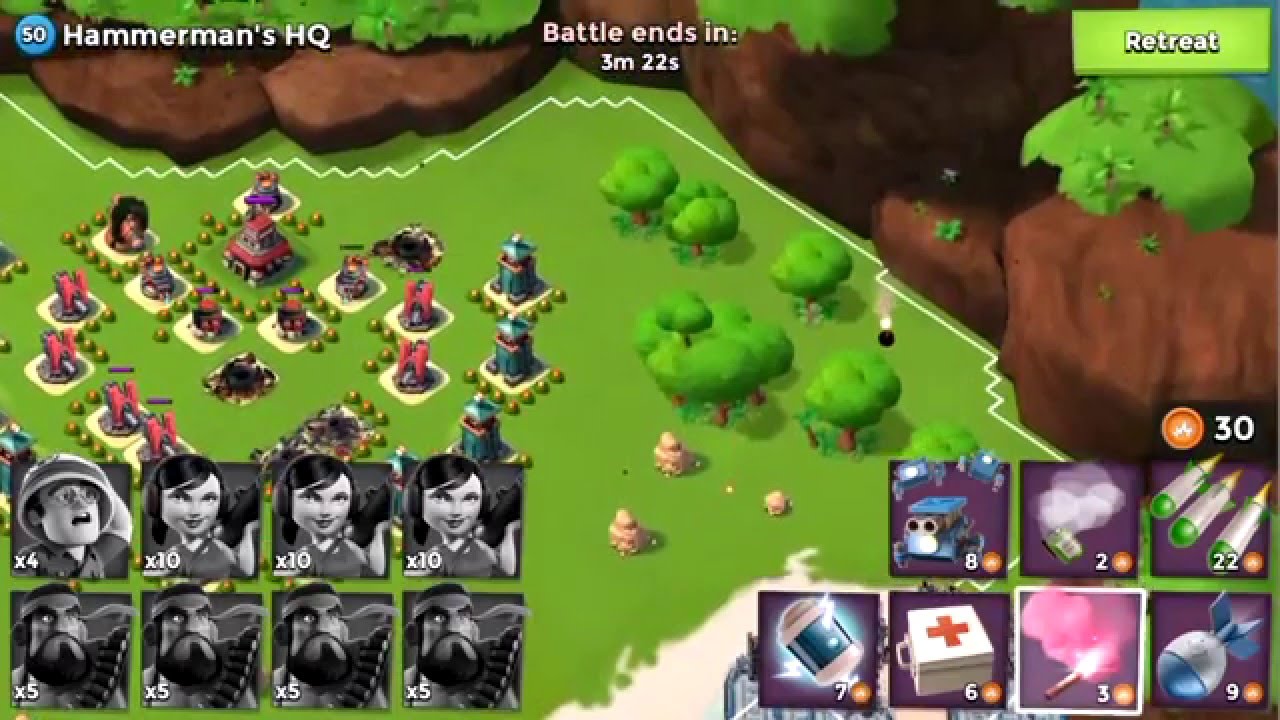 How to beat Hammerman's HQ 50 | Headquarter Level 50 | Boom Beach