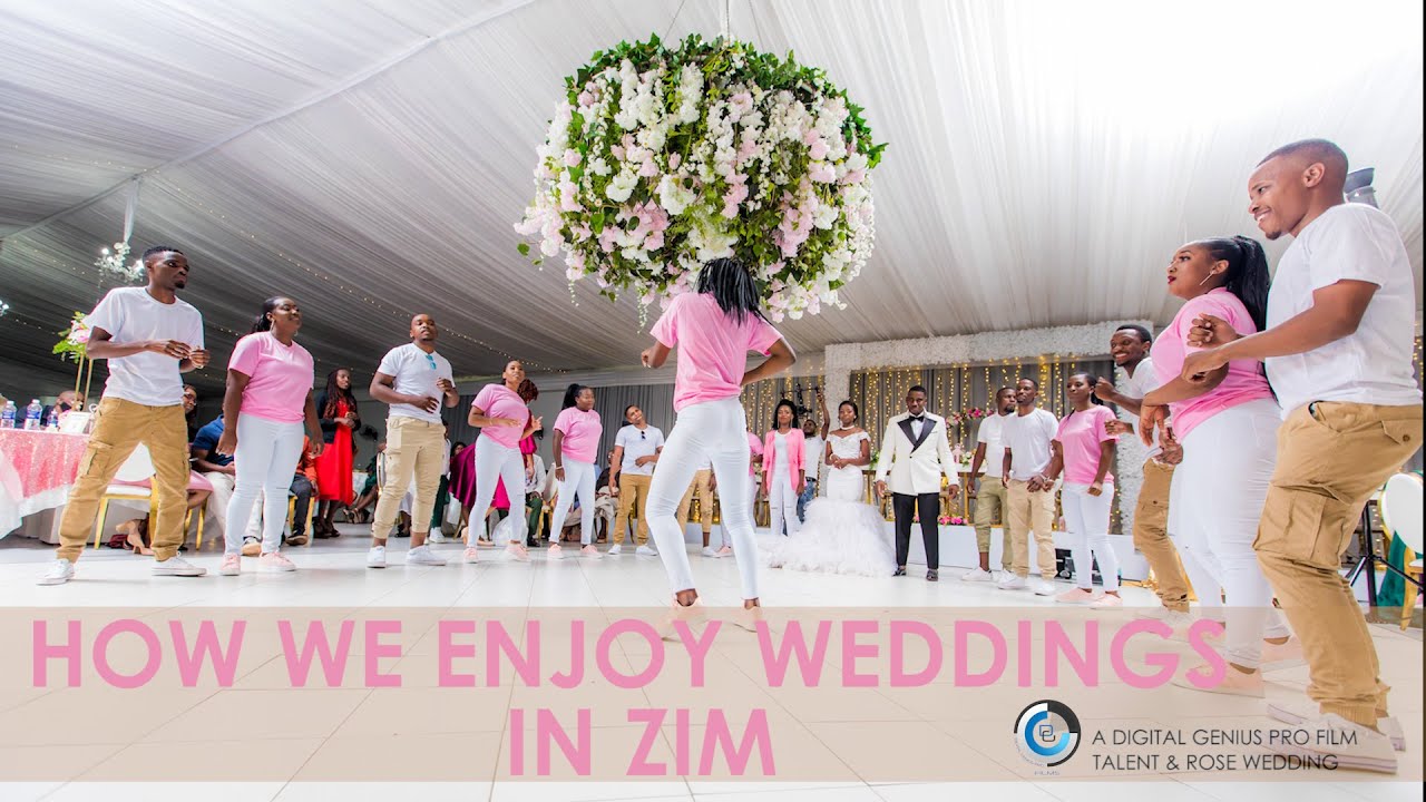 THRILLING BRIDAL TEAM ENTRANCE - ZIMWEDDING,  AFRICAN WEDDING DANCE (TALENT + ROSE)