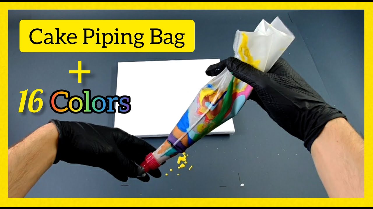 Painting with Cake Piping Bag | Acrylic Pouring | Creative Art | Abstract Art | Fluid Painting