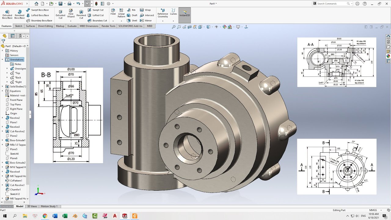 LUYỆN VẼ 3D TRÊN SOLIDWORKS BÀI 15