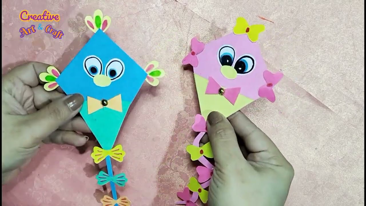 How to make kite | Small kite making with craft paper | Patang decoration @CreativeArtCraft84 #kite 