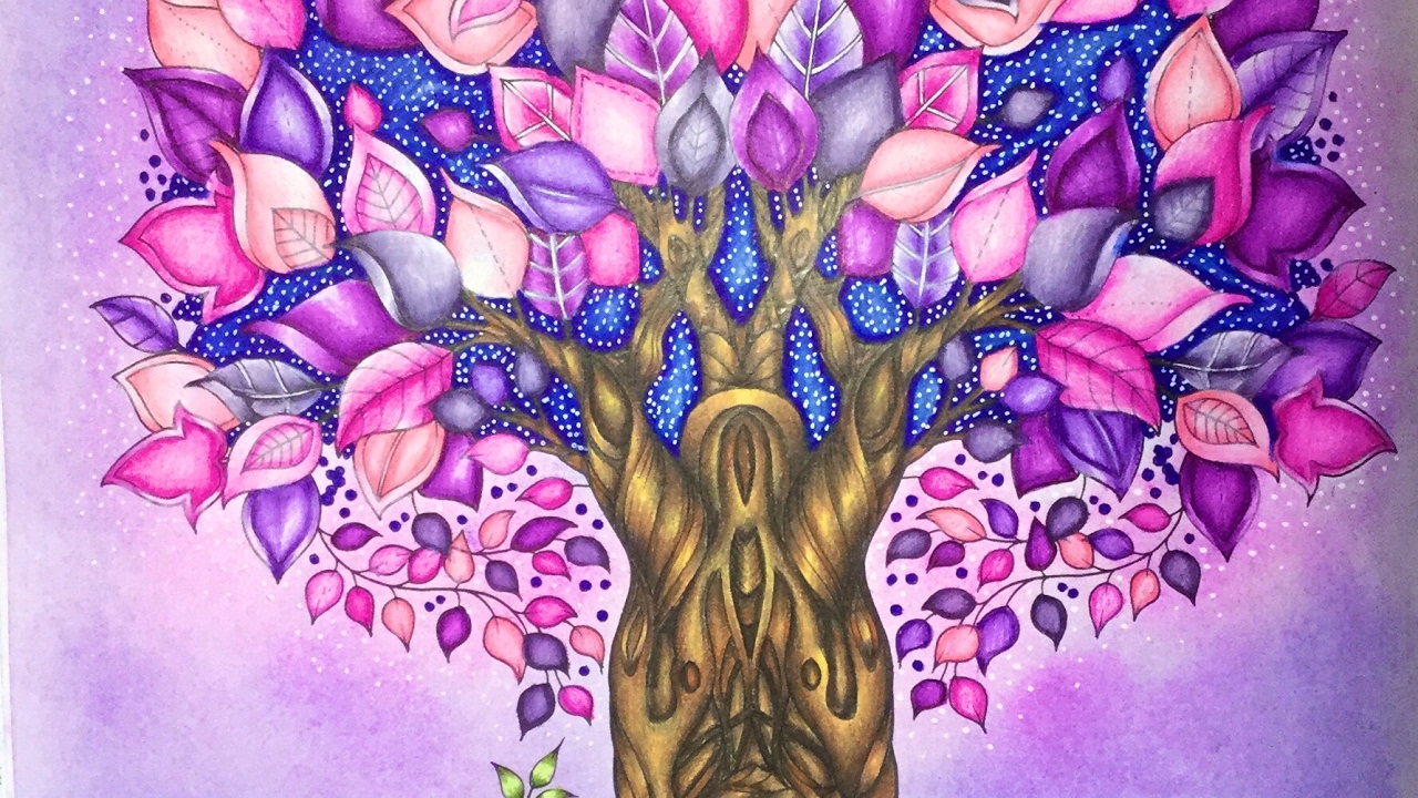 ENCHANTED FOREST by Johanna Basford - prismacolor pencils - color along