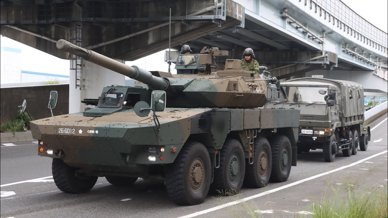 【16式機動戦闘車2両】第4偵察戦闘大隊 港到着~船積み