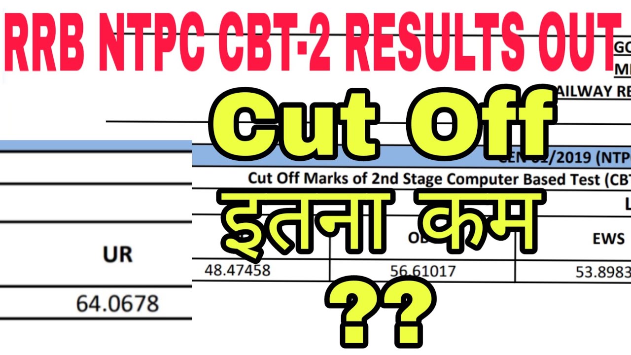 RRB NTPC (Level-6) CBT-2 RESULTS OUT || Cut off Very Low