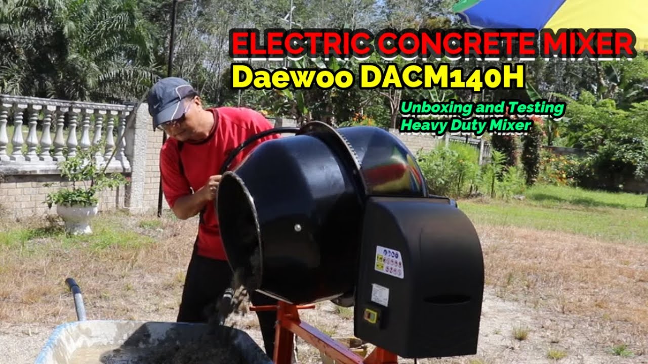 Electric Concrete Mixer Daewoo DACM140H: Unboxing and Testing Heavy Duty Mixer