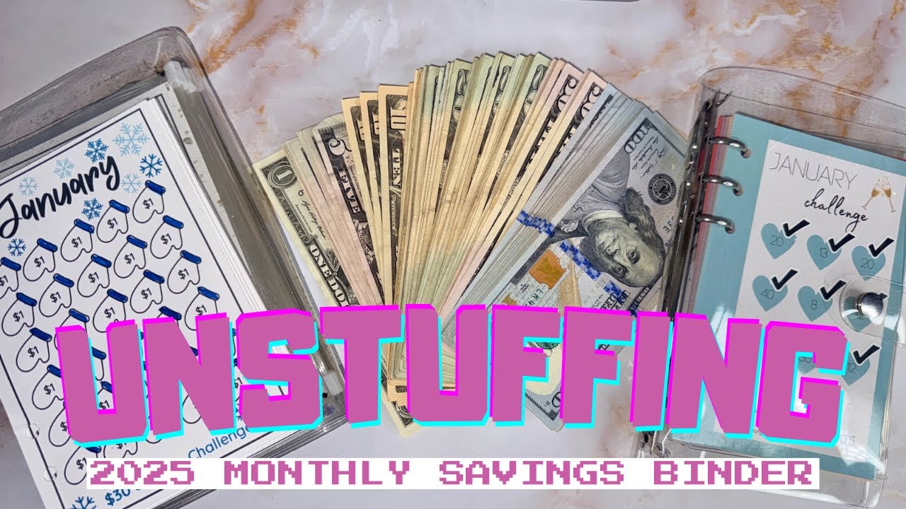 Monthly Binder Unstuffing 2025 | How much did we save in 2025 monthly savings? 