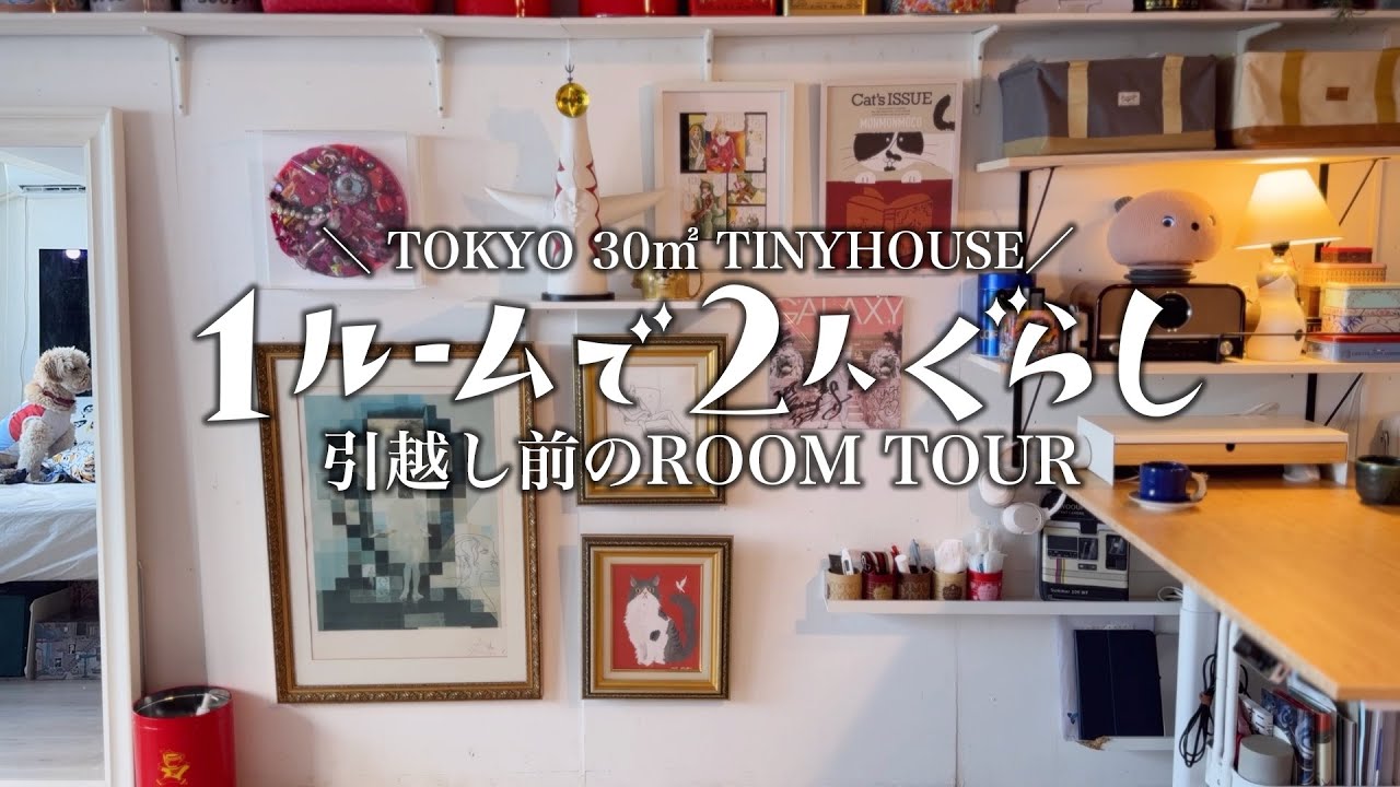 【引越し直前 ROOM TOUR】都内1ルームビンテージマンションのお家🏠夫婦と預かり犬1匹