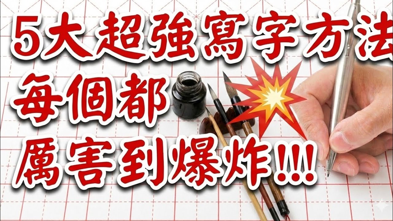 60-哇塞！5大寫字祕技，每一個都厲害到爆炸。寫字秒升級：會用這5招就贏了。