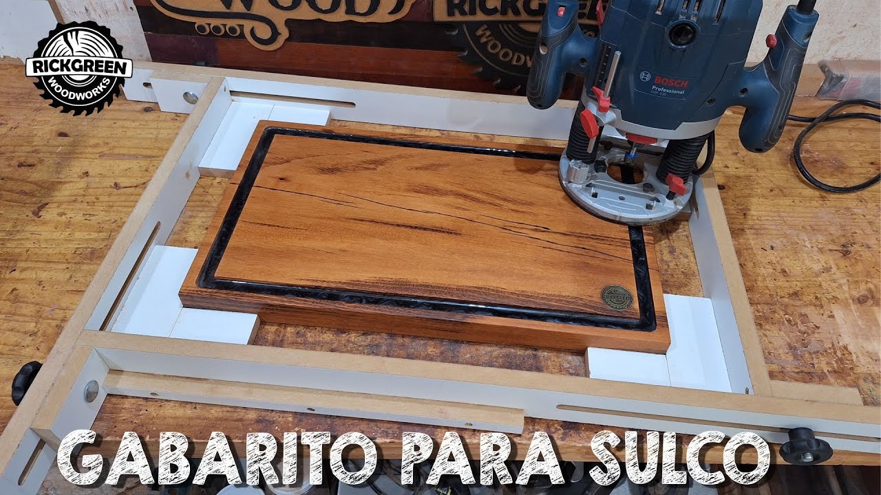 Gabarito para fazer sulcos em Tábuas de Corte com Tupia. (Juice Groove Cutting Board Router Jig)