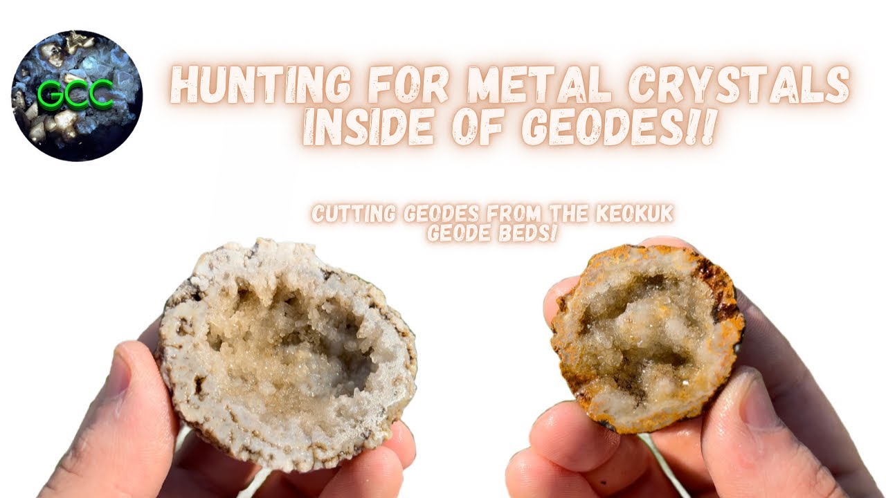 Hunting for METAL Crystals INSIDE of Geodes! | Cutting Geodes From the Keokuk Geode Beds