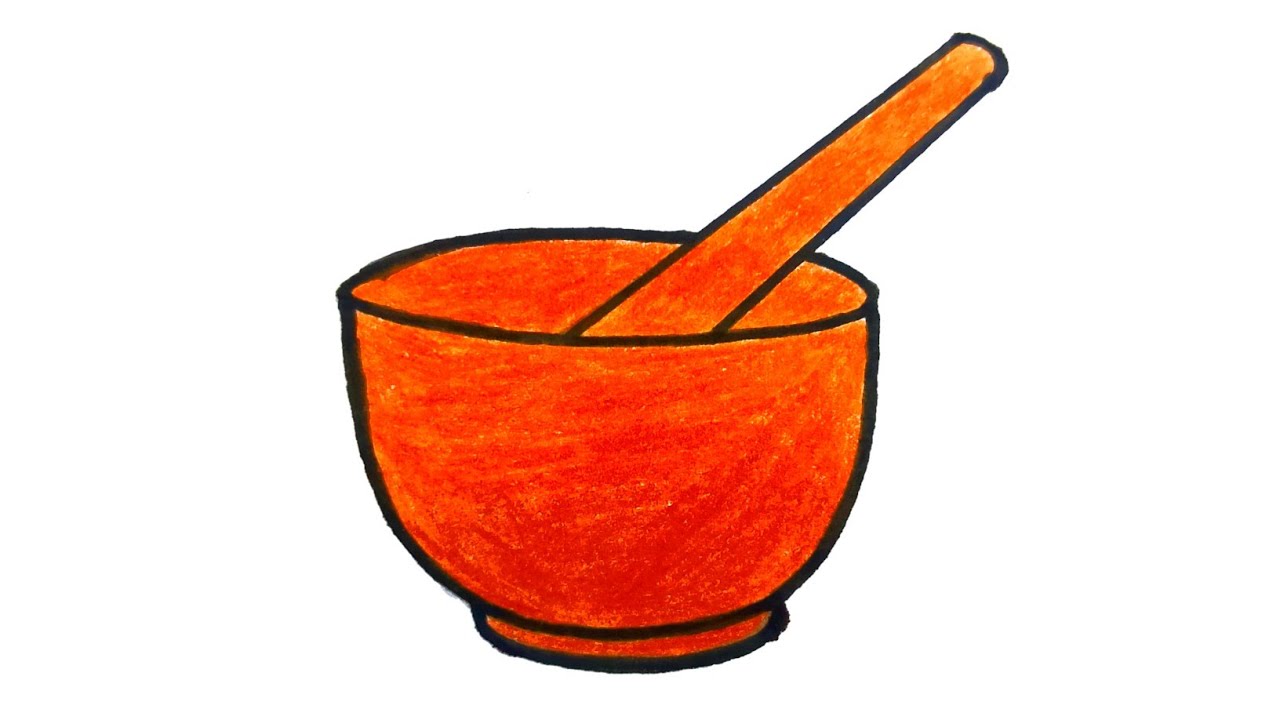 How to draw Mortar and pestle