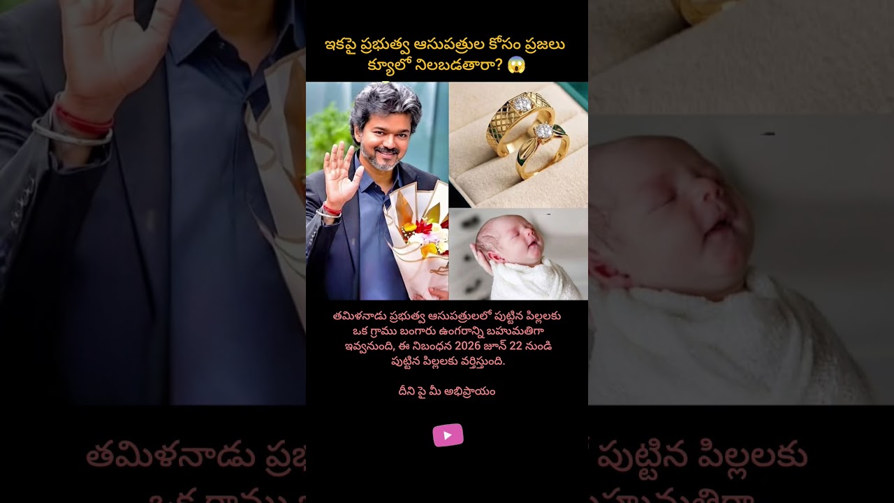 తమిళనాడులో పుట్టిన పిల్లలకు 1 గ్రాము బంగారు ఉంగరం! | CM Vijay Scheme