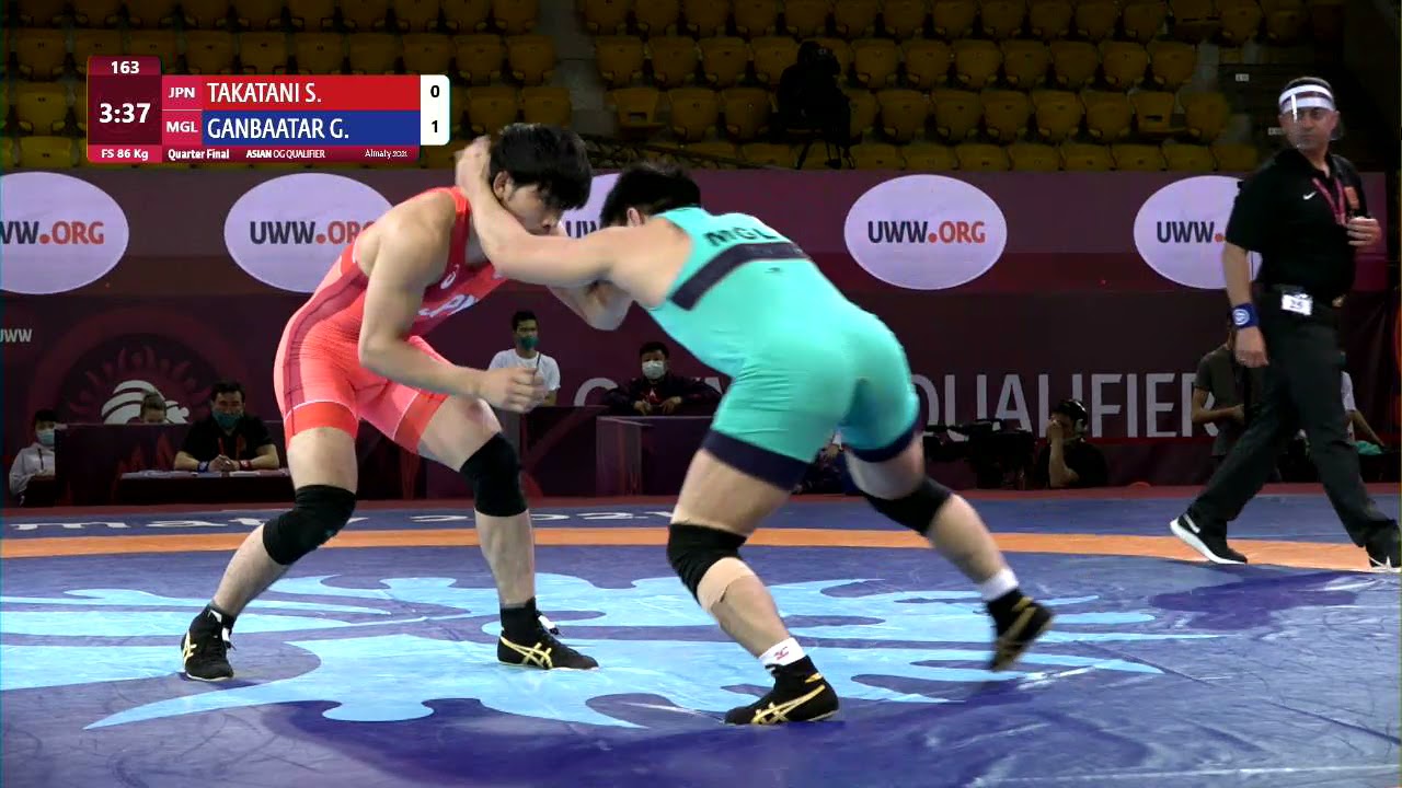 1/4 FS - 86 kg: S. TAKATANI (JPN) v. G. GANBAATAR (MGL)