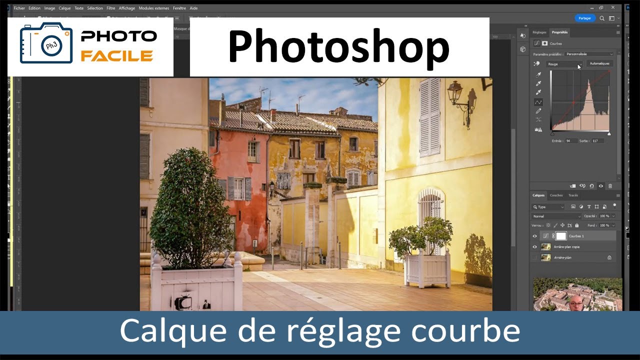 Le calque de réglage courbes de Photoshop.
