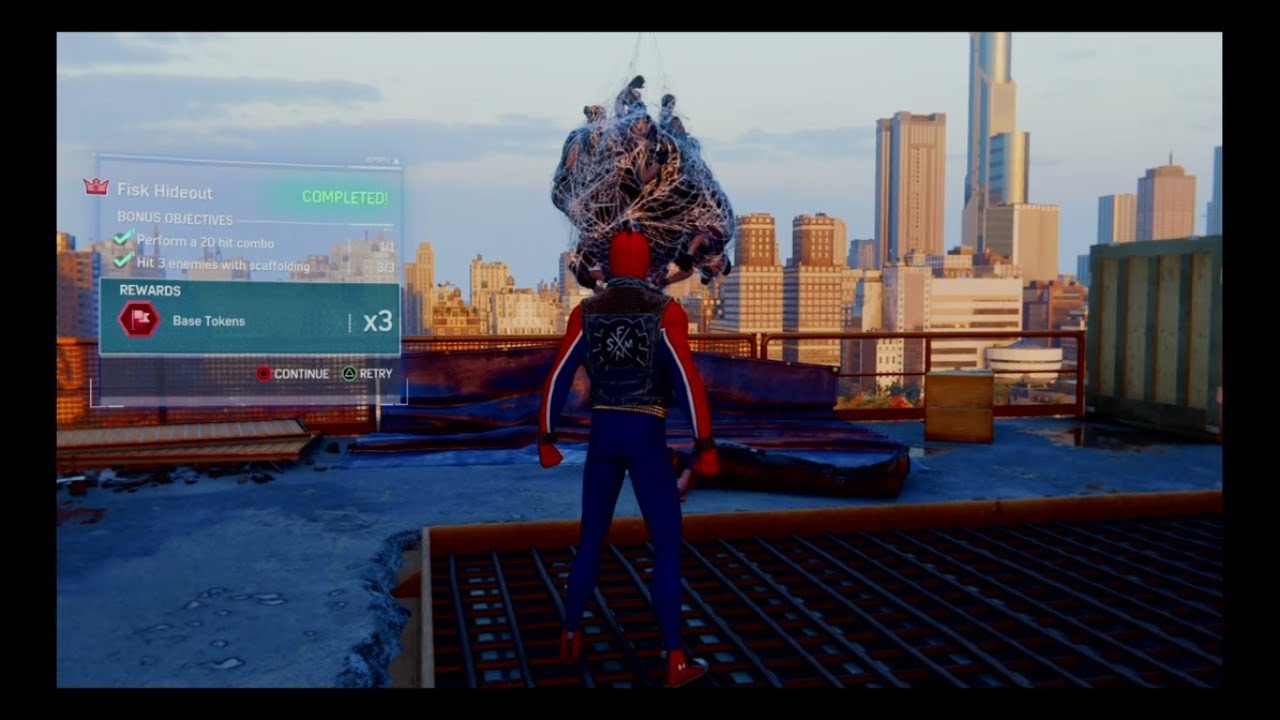 MARVEL'S SPIDER MAN | Perform a 20 hit combo & Hit 3 enemies with scaffolding