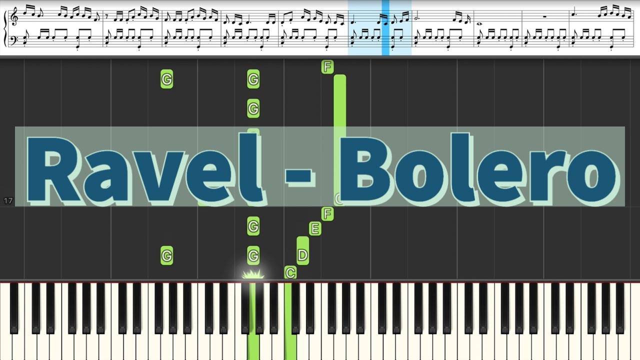 Ravel - Bolero || Synthesia Piano Tutorial