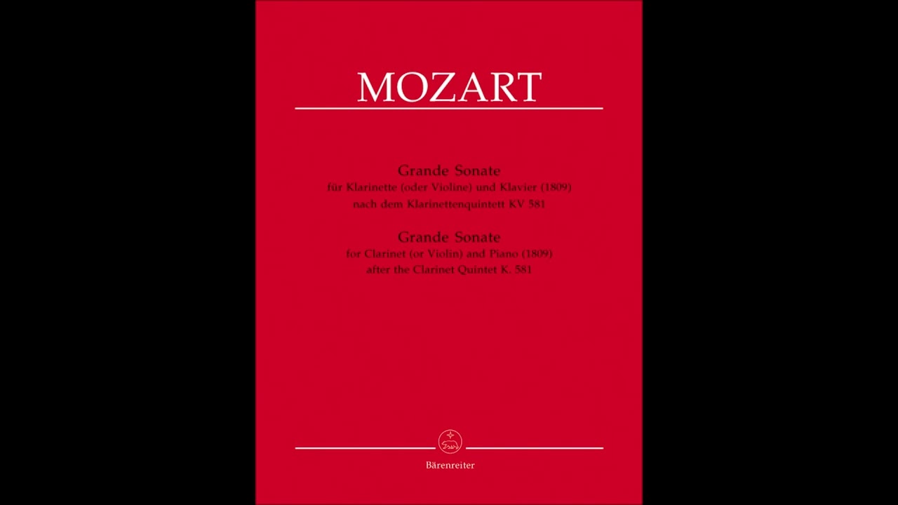 Mozart - Grande Sonate for Clarinet and Piano in A major - 4 - Allegretto con variazioni
