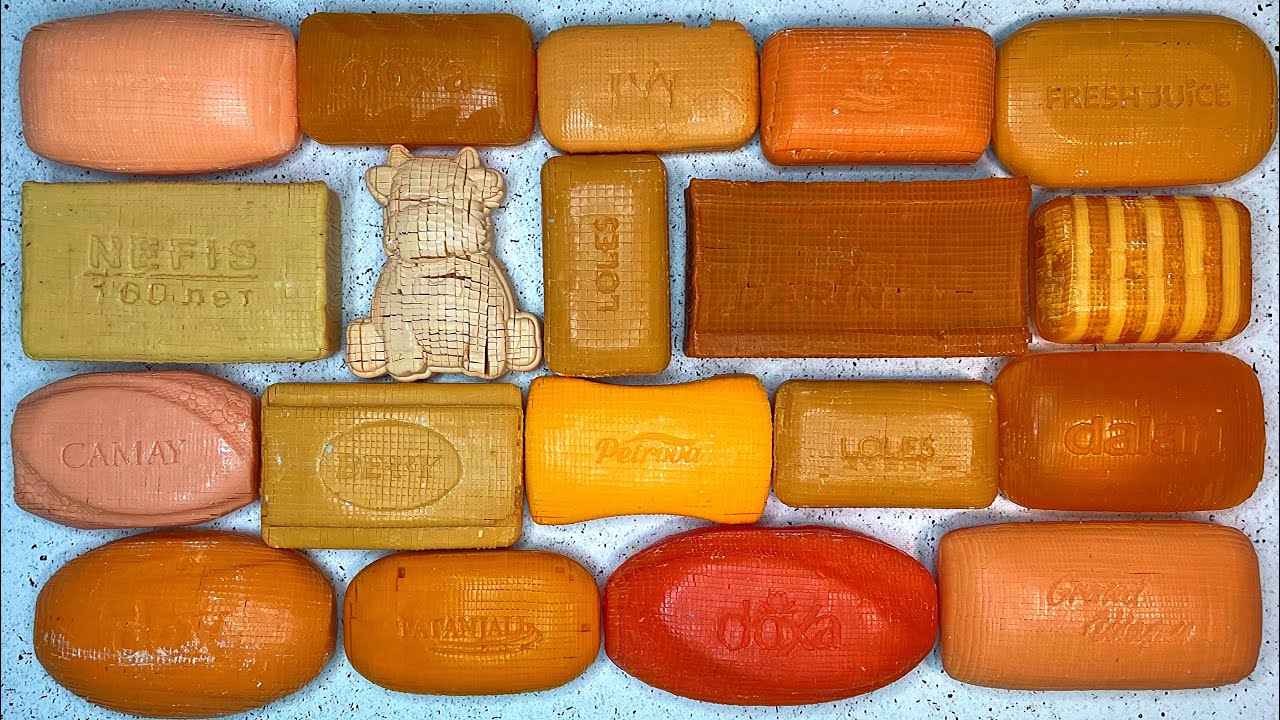 Orange Soap Cubes. Asmr Soap Cutting. Relaxing Sounds. Carving soap. Satisfying ASMR Video