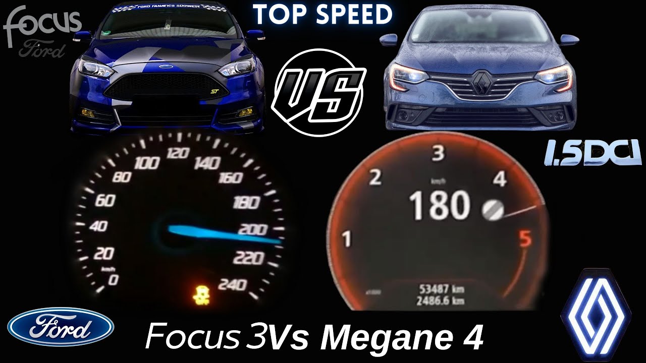 Ford Focus 1.5 Tdci 120 Hp PowerShift VS Renault Megane 4 1.5 Dci 110 Hp Top speed acceleration test