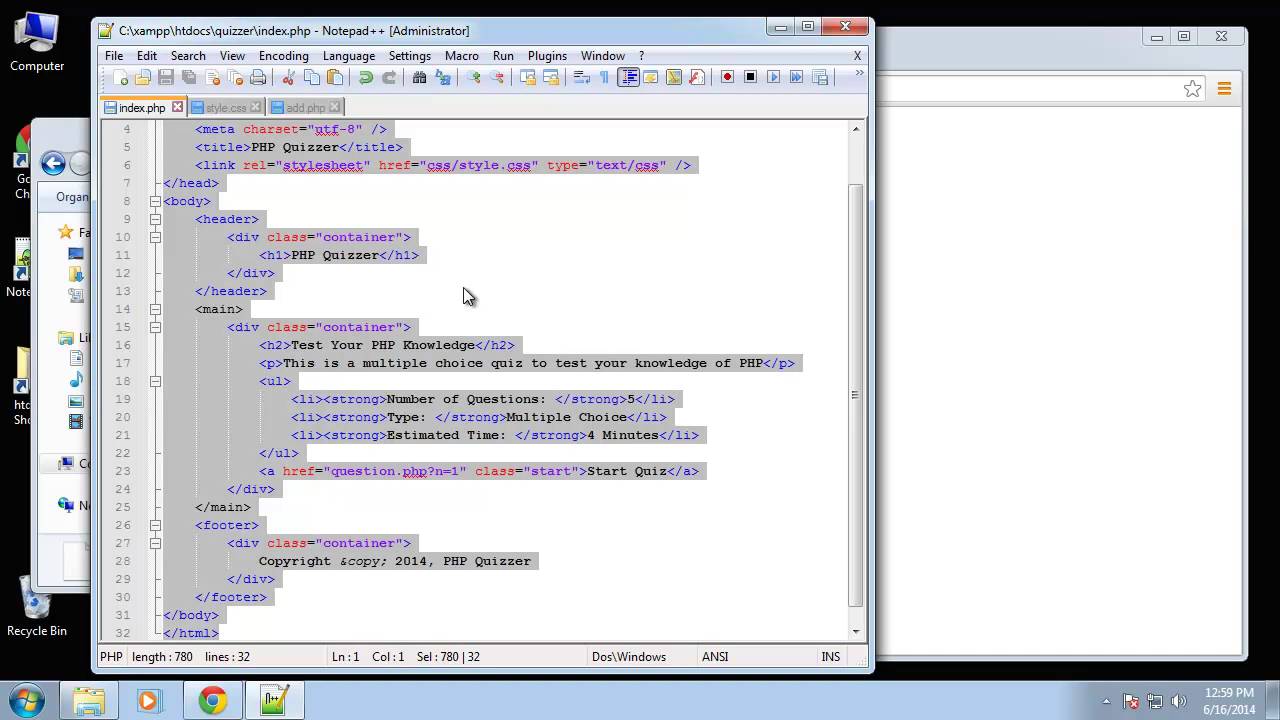 Learn to Design a PHP Quizzer using PHP and MySQL | Part 2 | Eduonix