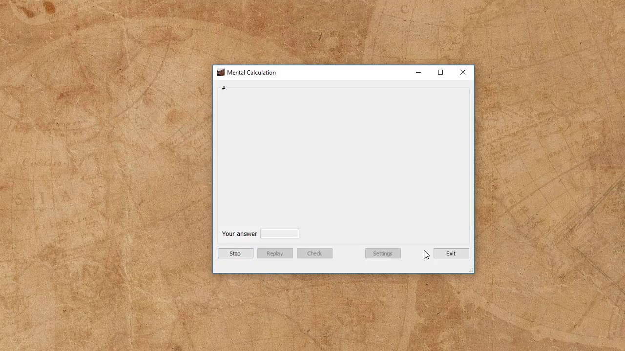 Demoing mental calculation 0.4.0.1 usage