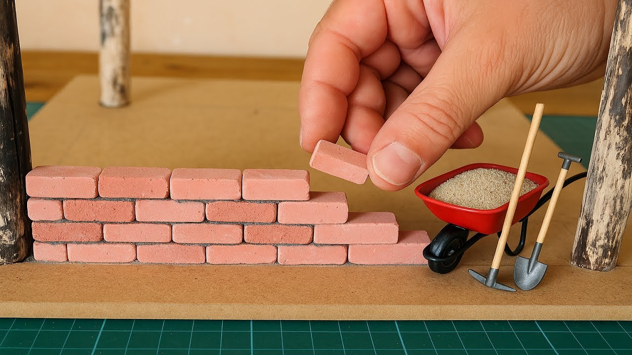 Building Dream Mini House model with bricks | Out of the sea woods Project