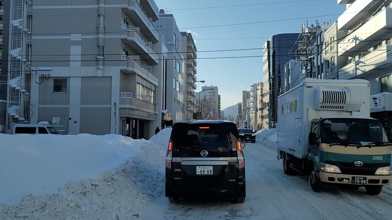 札幌市中央区北4条西19丁目～西20丁目通～南6条通交差点　ドライブ　2026年1月