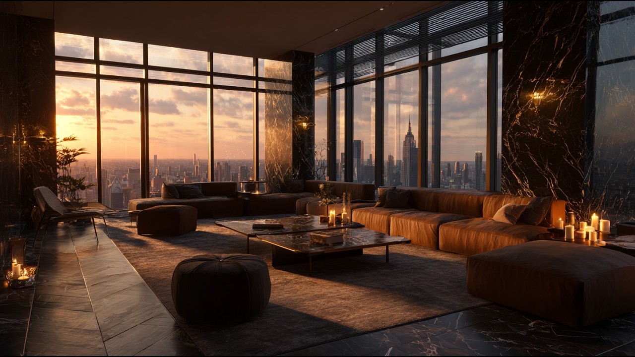 Golden Hour 🌇 Relaxing Jazz & City Evening Ambience | Luxury Calm Vibes