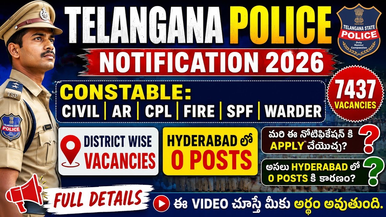Telangana Police Notification 2026|Age Limit| TG police Constable 2026|telangana constable jobs|