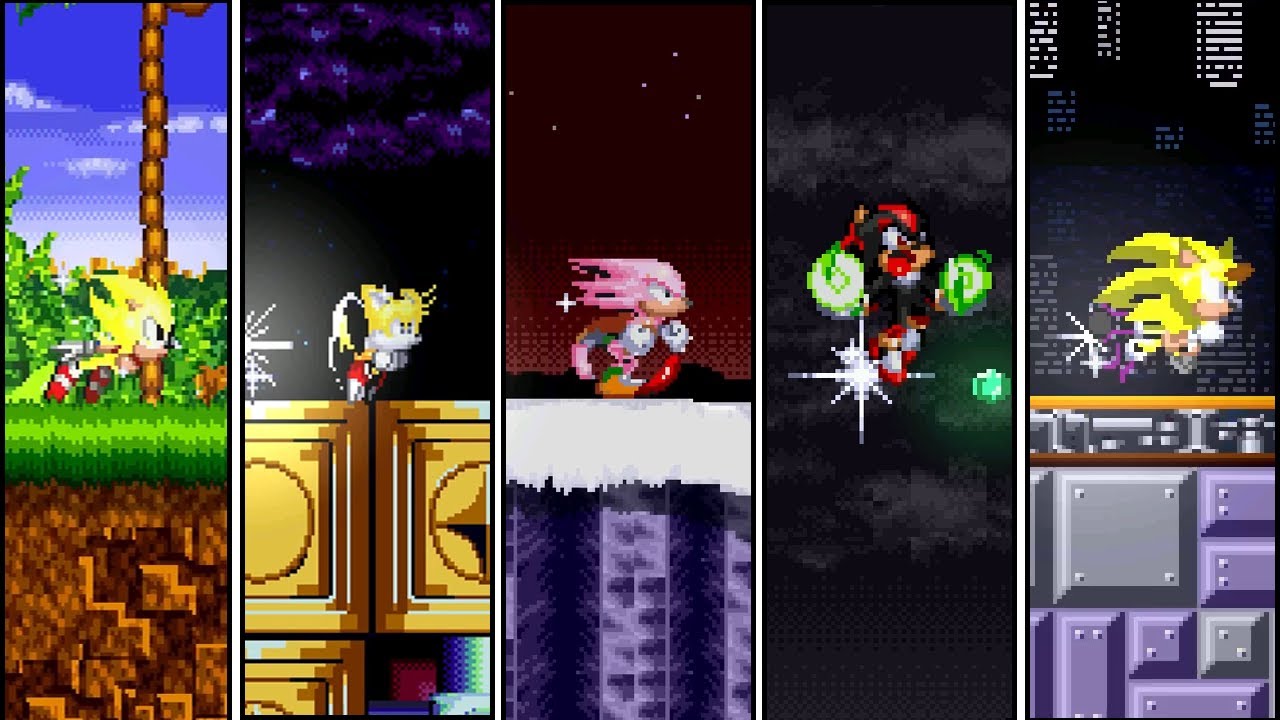 Sonic Classic (Fangame) - ALL CHARACTERS SUPER FORMS