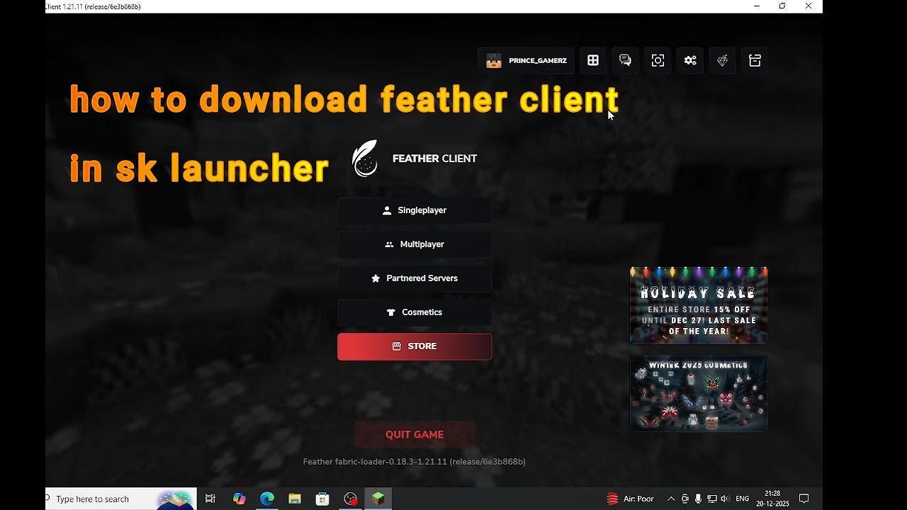 How to install Feather client in sk launcher.