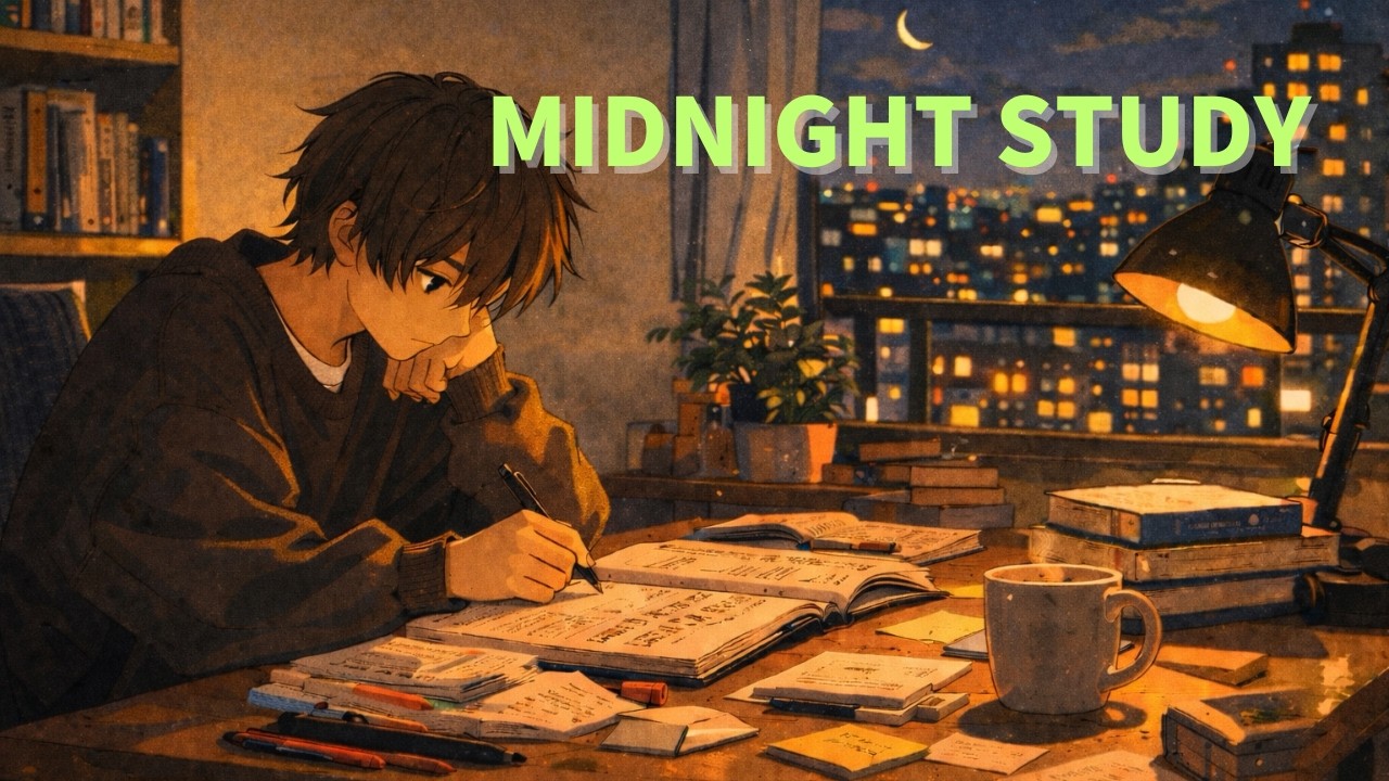 真夜中の勉強部屋 🌙 集中できるLOFI / 深夜の作業用BGM　　（1時間12分）
