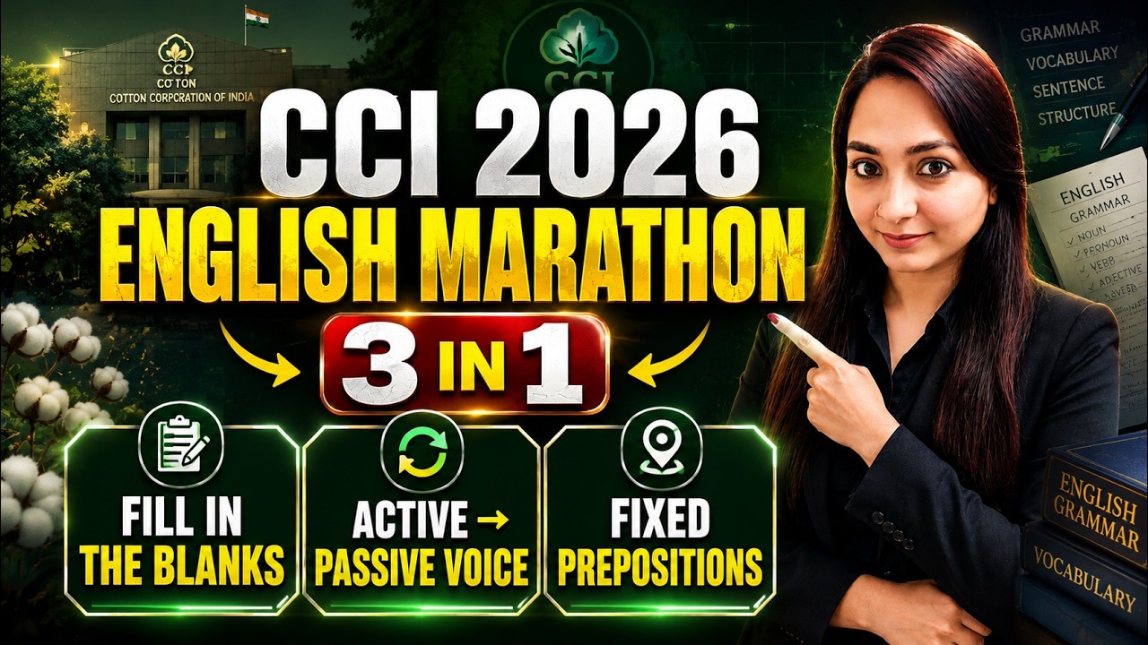 CCI 2026 English Marathon: Fill in the Blanks, Active Passive Voice & Prepositions (3 in 1) #cci