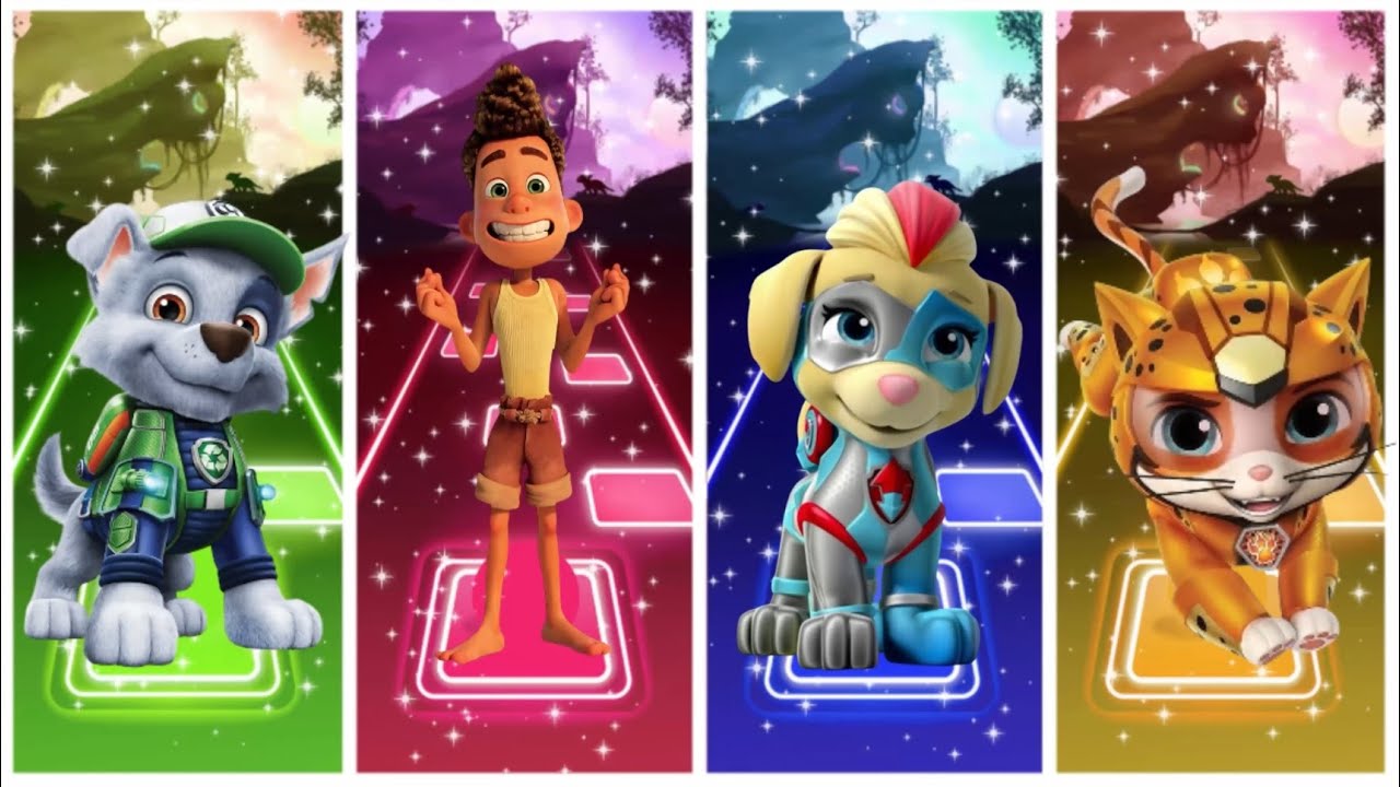 PAW Patrol - Rocky 🆚 Luca 🆚 Ella 🆚 Wild 🎶 Tiles Hop EDM Rush