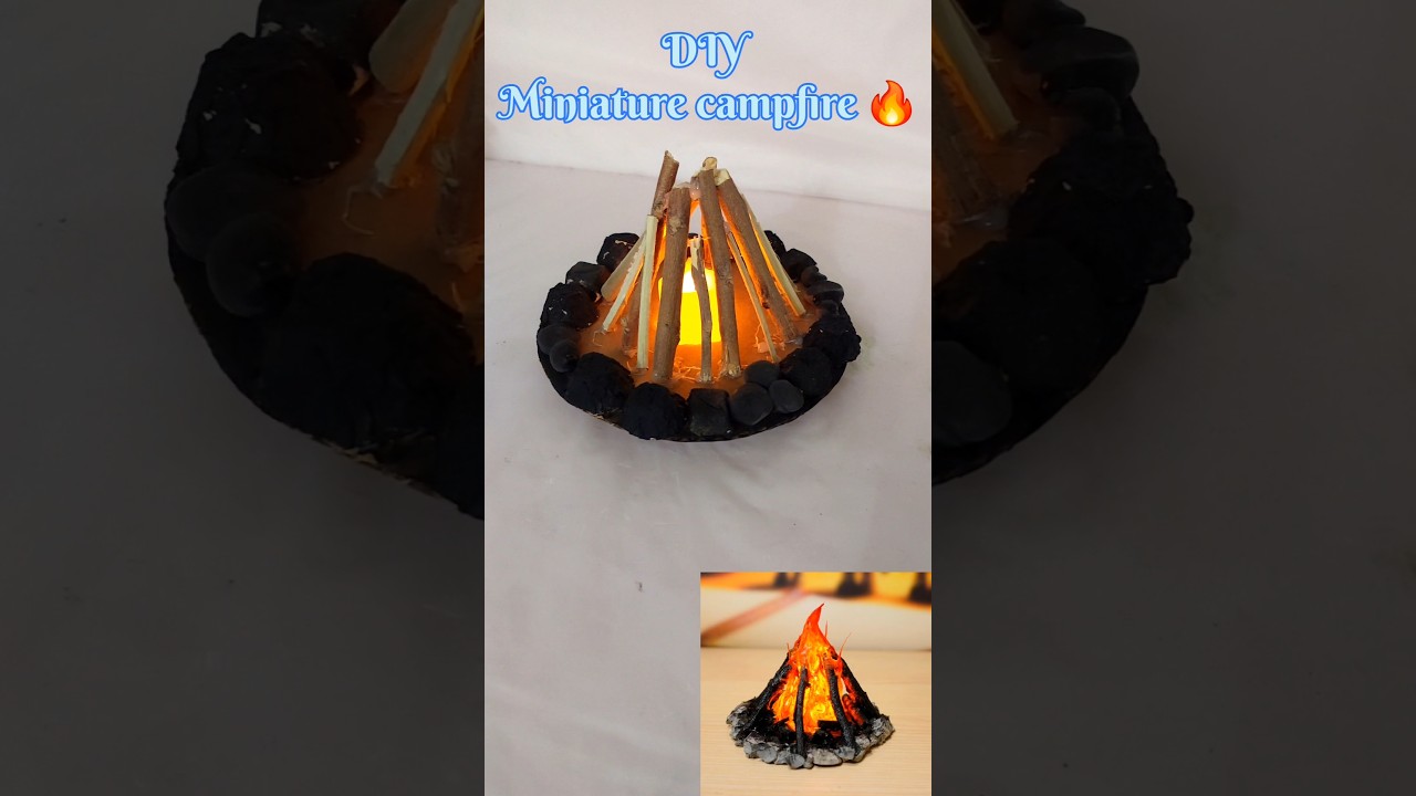 DIY Campfire🔥കുറച്ച് തീ ആയാലോ😱🙄🫣|| തട്ടിക്കൂട്ടൽ craft ||table decor||table lamp