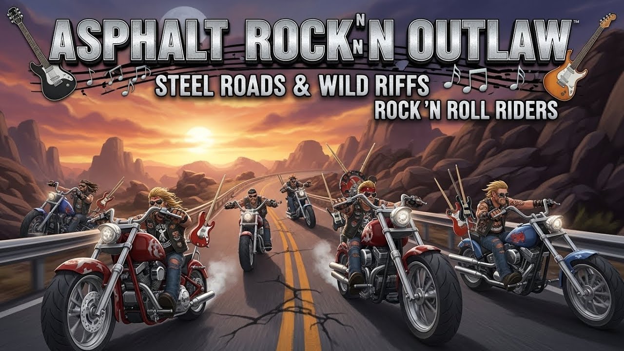 Asphalt Rock N Outlaw 🎸 Steel Roads & Wild Riffs 🔥 Rock n Roll Riders