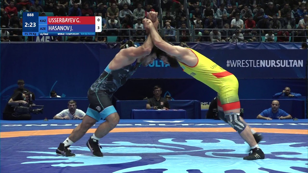 1/4 FS - 79 kg: G. USSERBAYEV (KAZ) v. J. HASANOV (AZE)