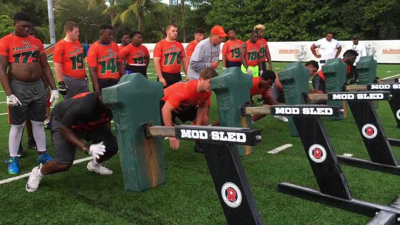 Miami Paradise Camp Offensive Line Drills & 1-on-1's