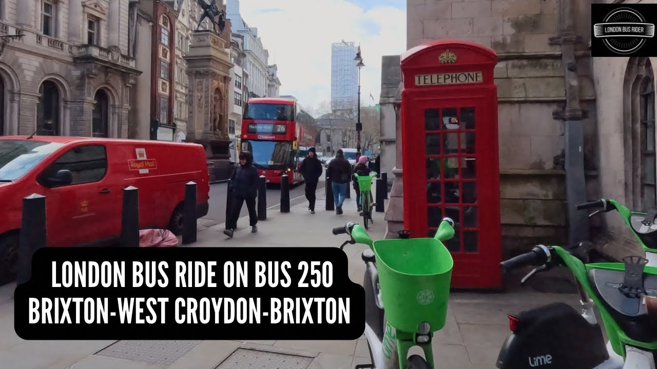 🚌 London Bus Ride on Bus 250: Brixton to West Croydon & Back | Dusk in the Rainy Winter!
