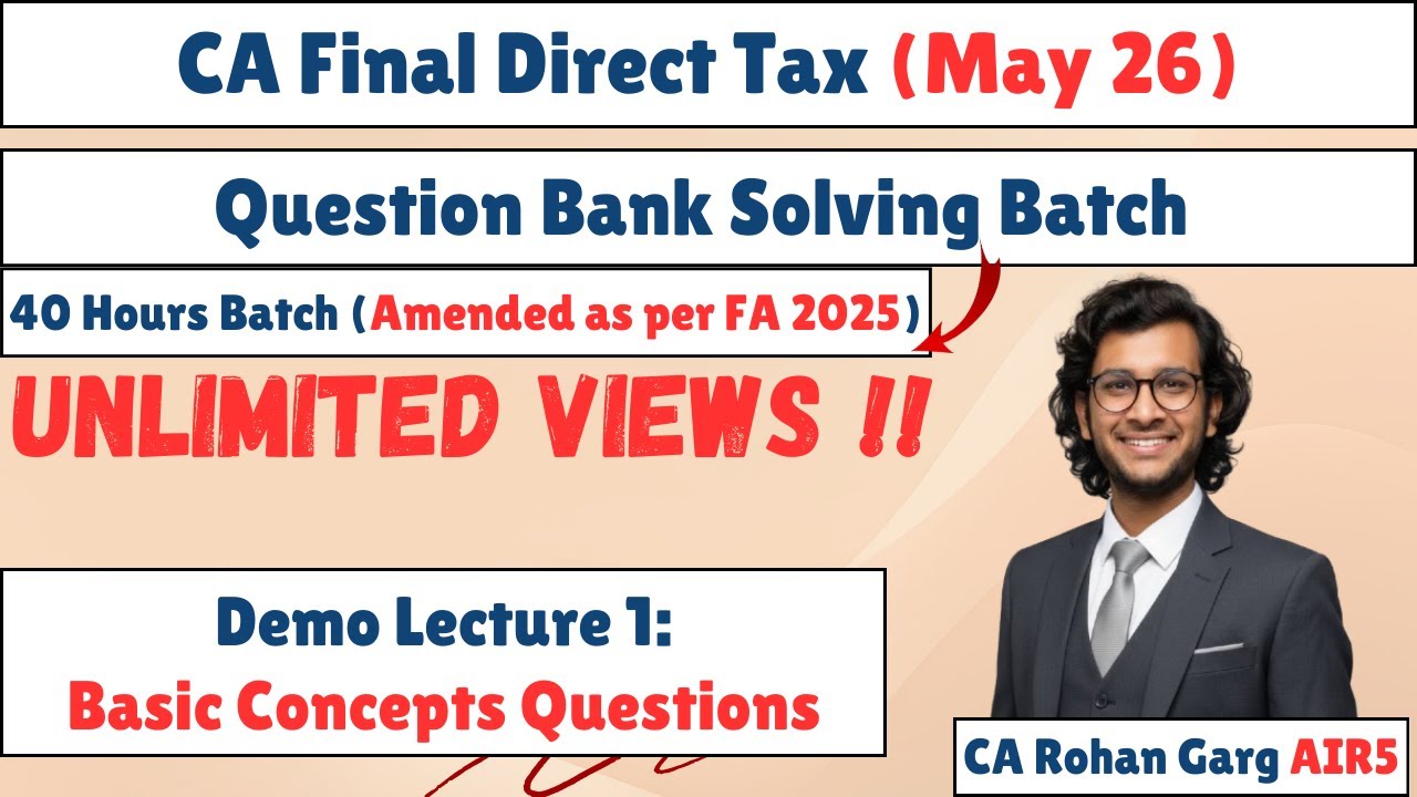QB Batch Demo Lecture 1: Basic Concepts Questions