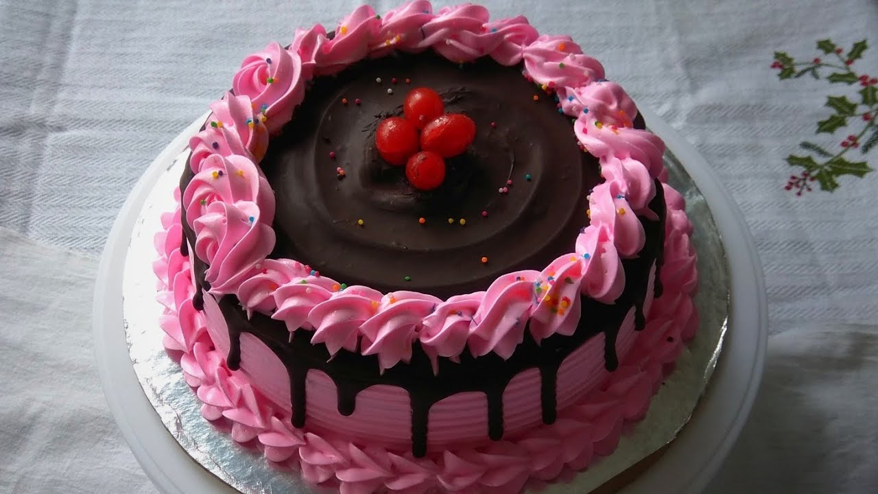 Chocolate-Strawberry Cake || Chocolate Cake with Strawberry Cream Frosting