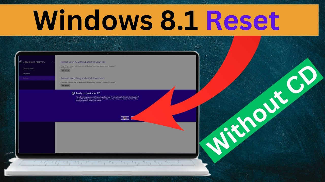 Without CD Windows 8.1 Ko Reset Kaise Kare |  How to reset Windows 8.1 to factory settings