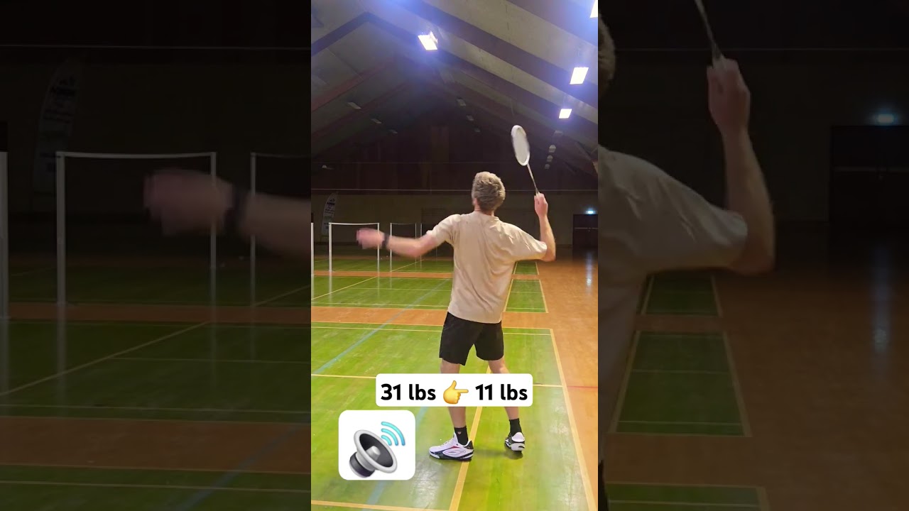 Badminton Smash on different string tension #badminton