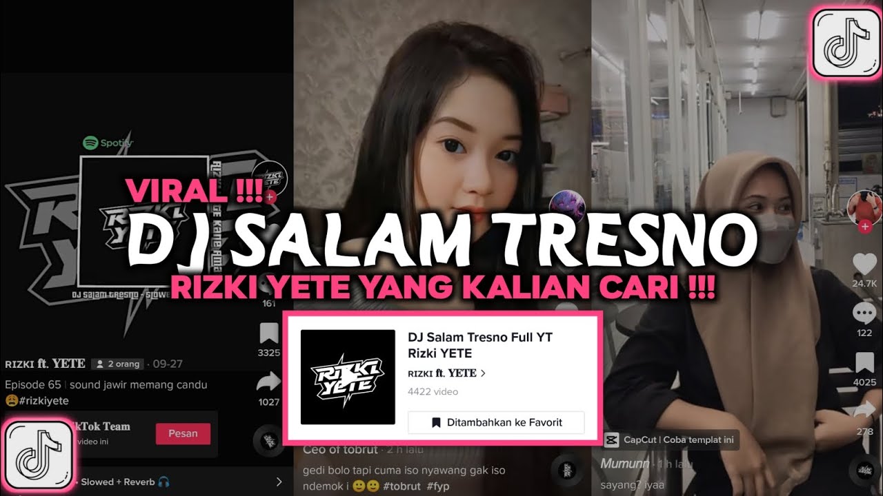 DJ SALAM TRESNO RIZKI YETE VIRAL TIKTOK 2023 DJ SLIRAMU SIJI TRESNOKU YO MUNG SIJI