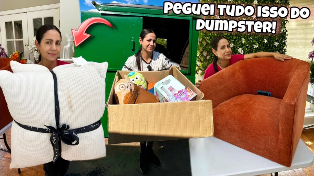 Dumpster Diving! Peguei tudo isso do lixo das lojas dos Estados Unidos!🇺🇸
