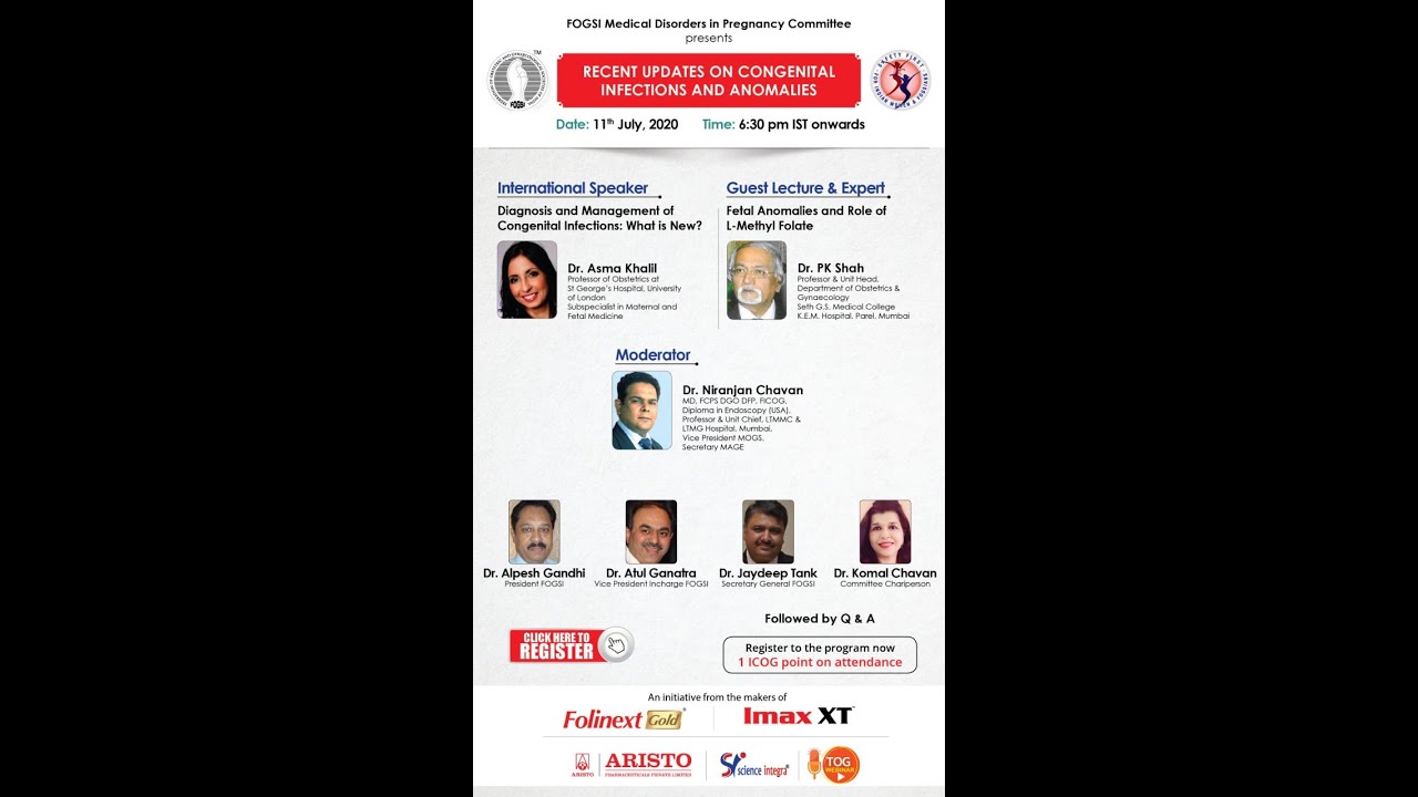 Recent updates on Congenital Infections and Anomalies || 11.07.2020|| TOG Webinar || Science Integra
