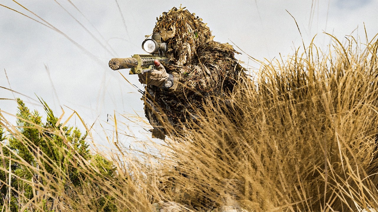 A Lone GHILLIE SNIPER Surviving the ENEMY Warzone!!!