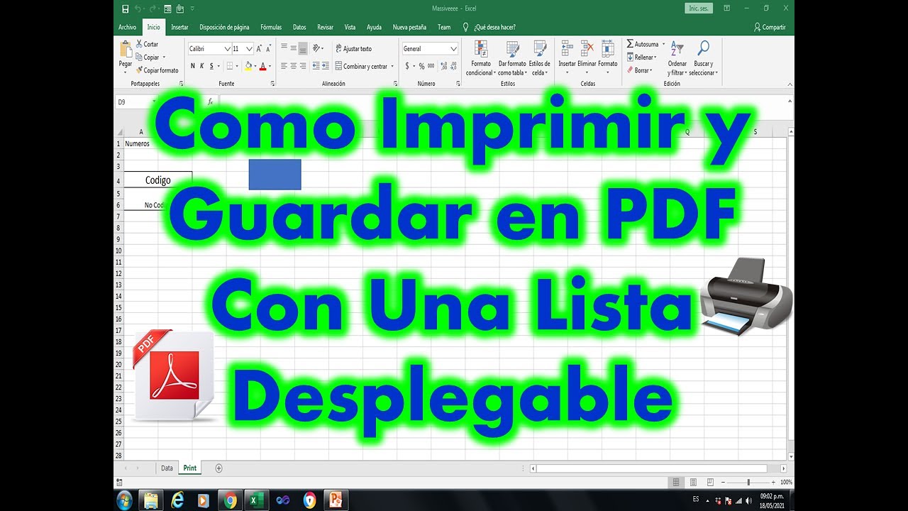 Como imprimir y guardar en pdf con una lista desplegable en excel