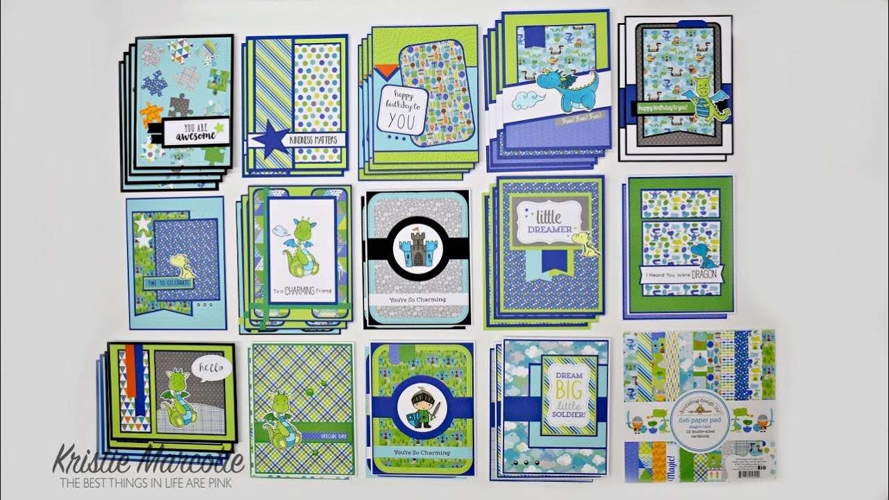Doodlebug's Dragon Tails - 38 cards from one 6x6 paper pad